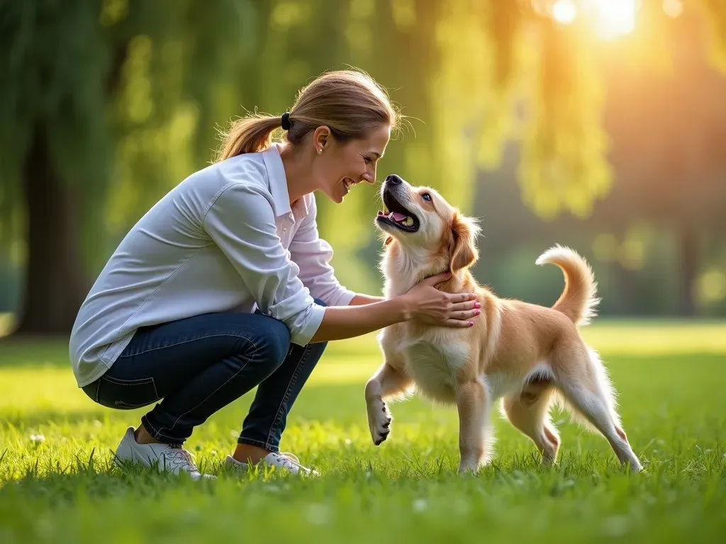 ピンシャー犬と飼い主