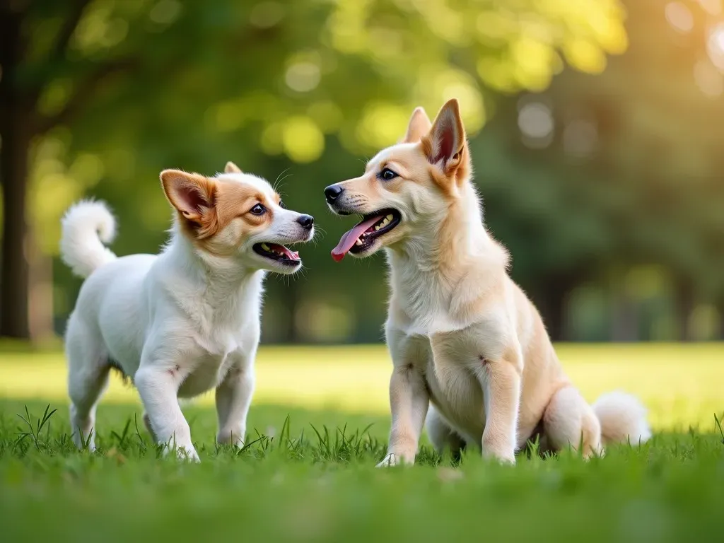 大型犬と小型犬のミックス犬