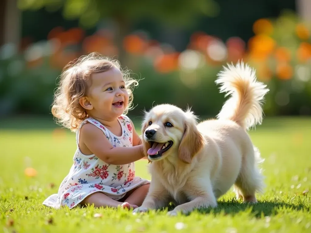 犬と子供の交流