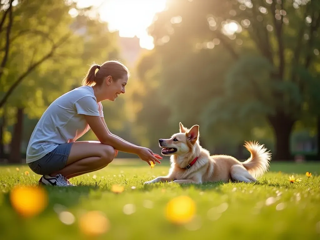 犬と飼い主の絆の画像