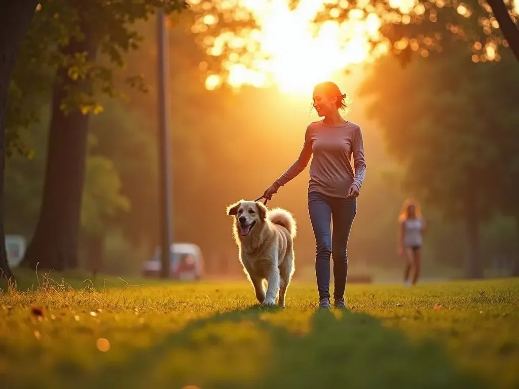 犬の朝散歩