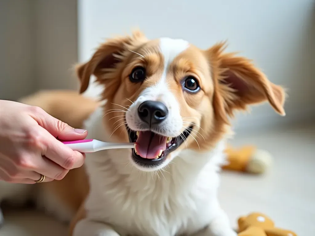 犬 歯磨きの様子