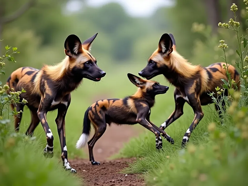 野生の犬の行動