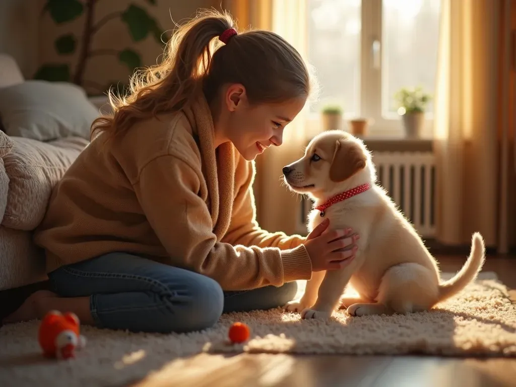 飼い主と子犬の親子関係